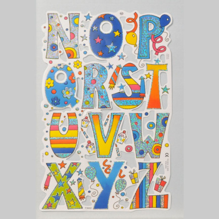 glossy pictures - Foiled Scrap Sheet Alphabet (N-Z)